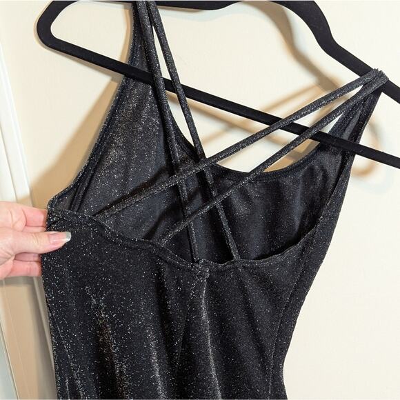Black Sparkly Glitter Dance Dress - Picture 6 of 8